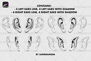 Ears Stamp Brushes Procreate, a Brush Add-On by sundrameda (Thumbnail 2 of 4)