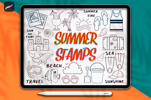 75 Procreate Summer Stamps