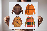 17 Fall Sweater Clipart Files, a Seasonal Illustration by Whimsy Brush Studio (Thumbnail 4 of 6)