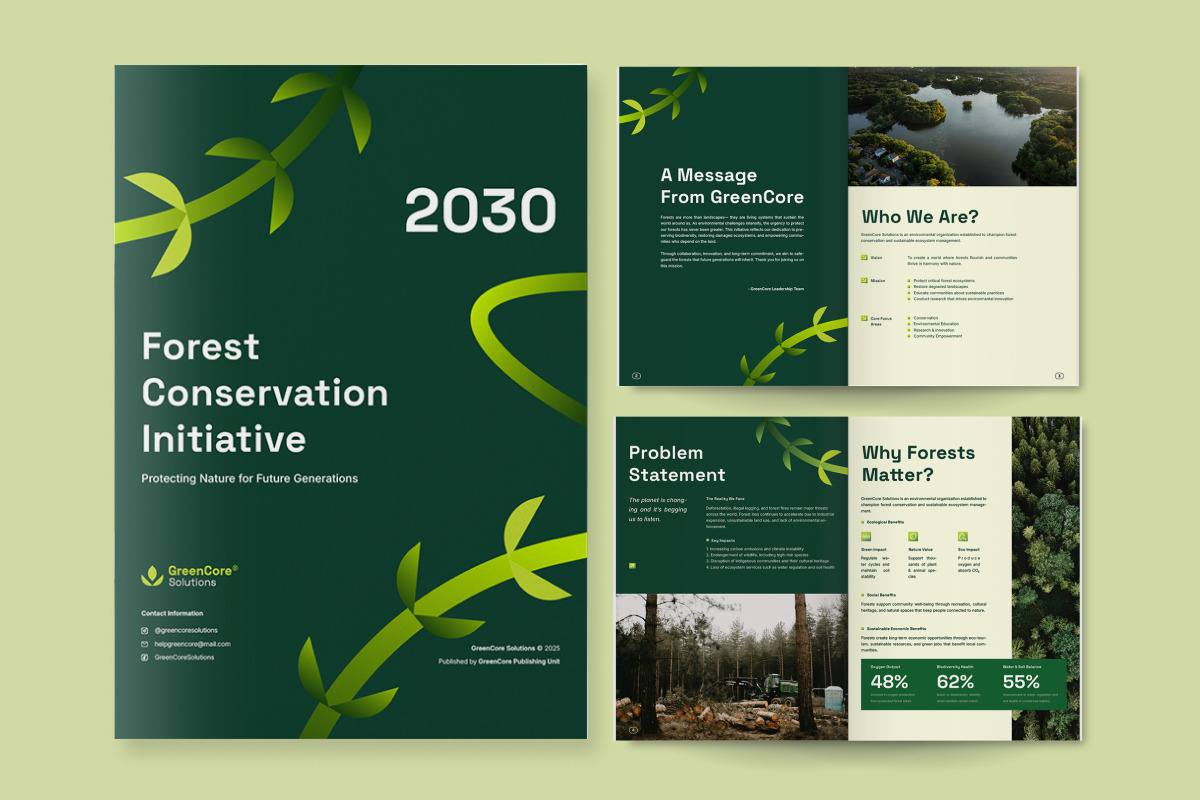 Forest Conservation Awareness Brochu, a Brochure Template by twinstd (Photo 6 of 6)