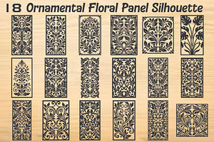 Ornamental Floral Panel Silhouette