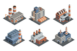 Factory isometric. Architecture of, an Illustration by the8monkey