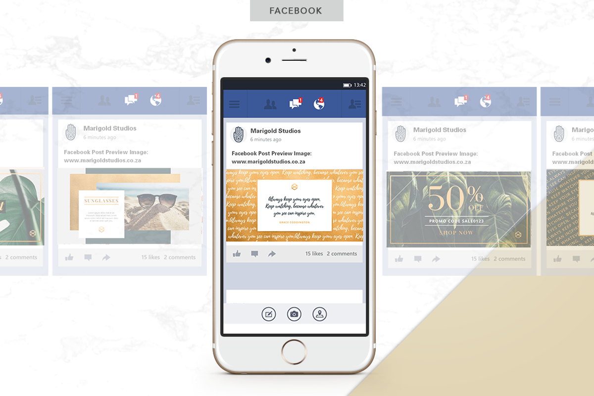 CANVA & PPT | Golden Social Media, a Social Media Template by Marigold Studios (Photo 6 of 12)