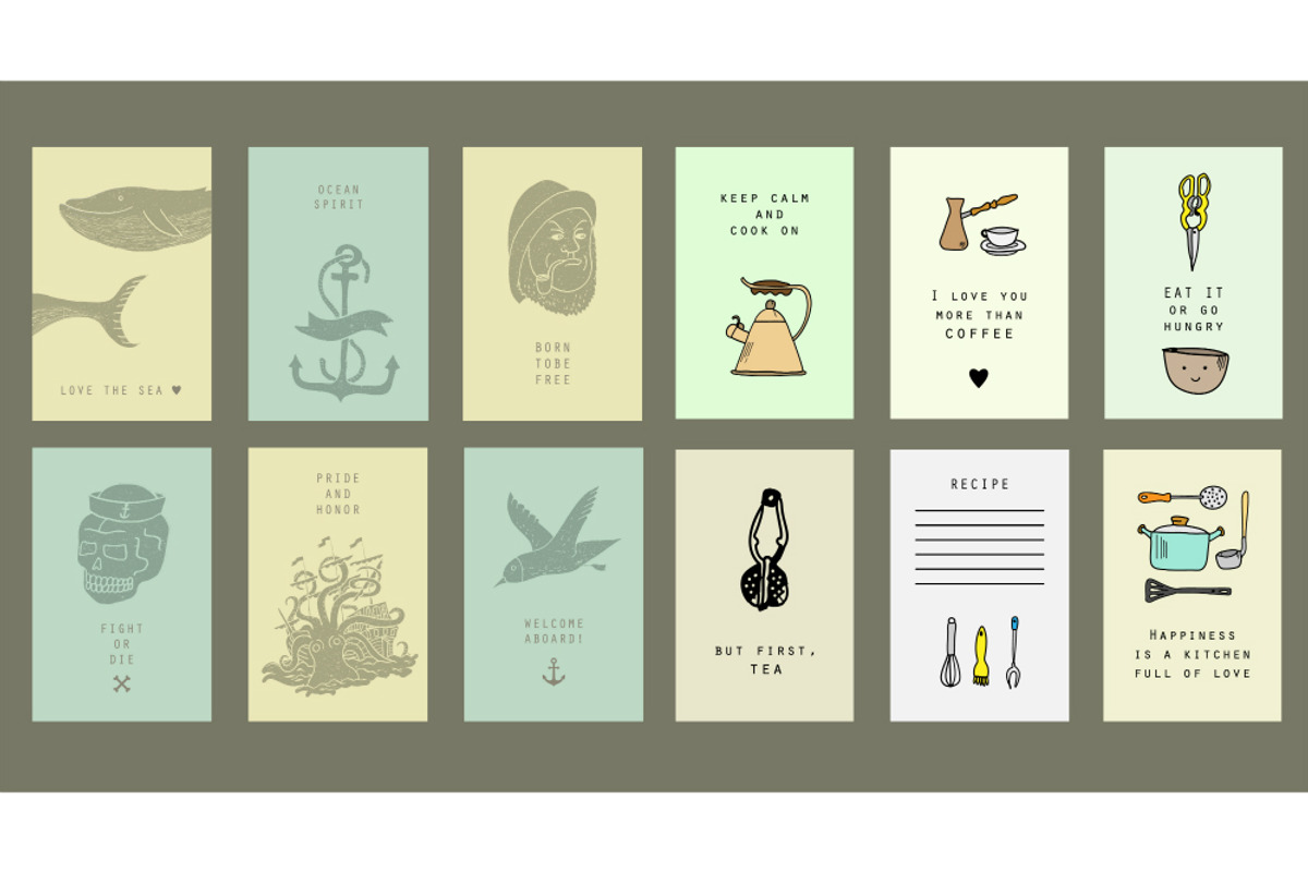Set of funny cards, a Card Template by WINS Doodle shop (Photo 5 of 5)