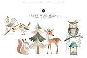 watercolor woodland animal clipart, an Animal Illustration by Pink Studio Art (Thumbnail 5 of 14)