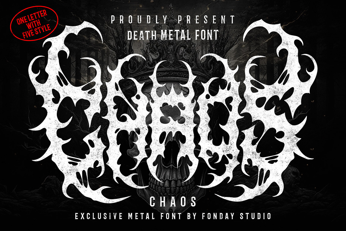 CHAOS – Black Metal Font, a Blackletter Font by Fonday Studio (Photo 1 of 9)