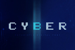 Cyber - Technology Font, a Font by AndrewPixelType