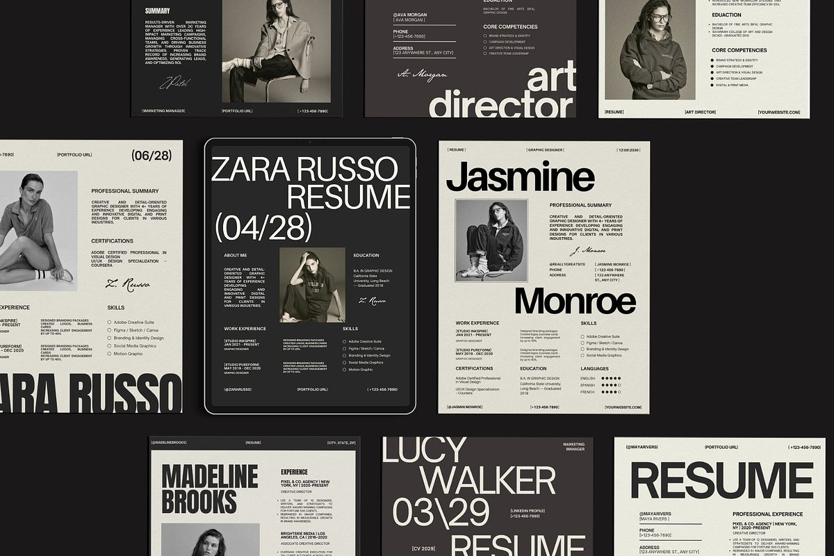 10 Resume bundle Canva Template, a Presentation Template by Amaré Creative (Photo 1 of 9)