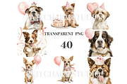 40 Birthday Dog Clipart PNGs, an Animal Illustration by Pati Charm Studio (Thumbnail 4 of 9)