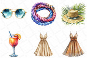 Watercolor Boho Summer Fashion Coast, an Illustration by DreamPrint404 (Thumbnail 6 of 6)