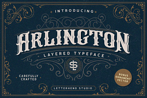 Arlington Layered Font & Ornaments, a Font by Letterhend Studio
