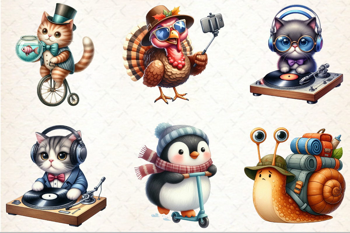 Whimsical Funny Animal Clipart, an Animal Illustration by Rose Art (Photo 3 of 7)