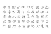 Question and FAQ Line Icons Set, an Outline Icon by Tettygreen (Thumbnail 1 of 2)