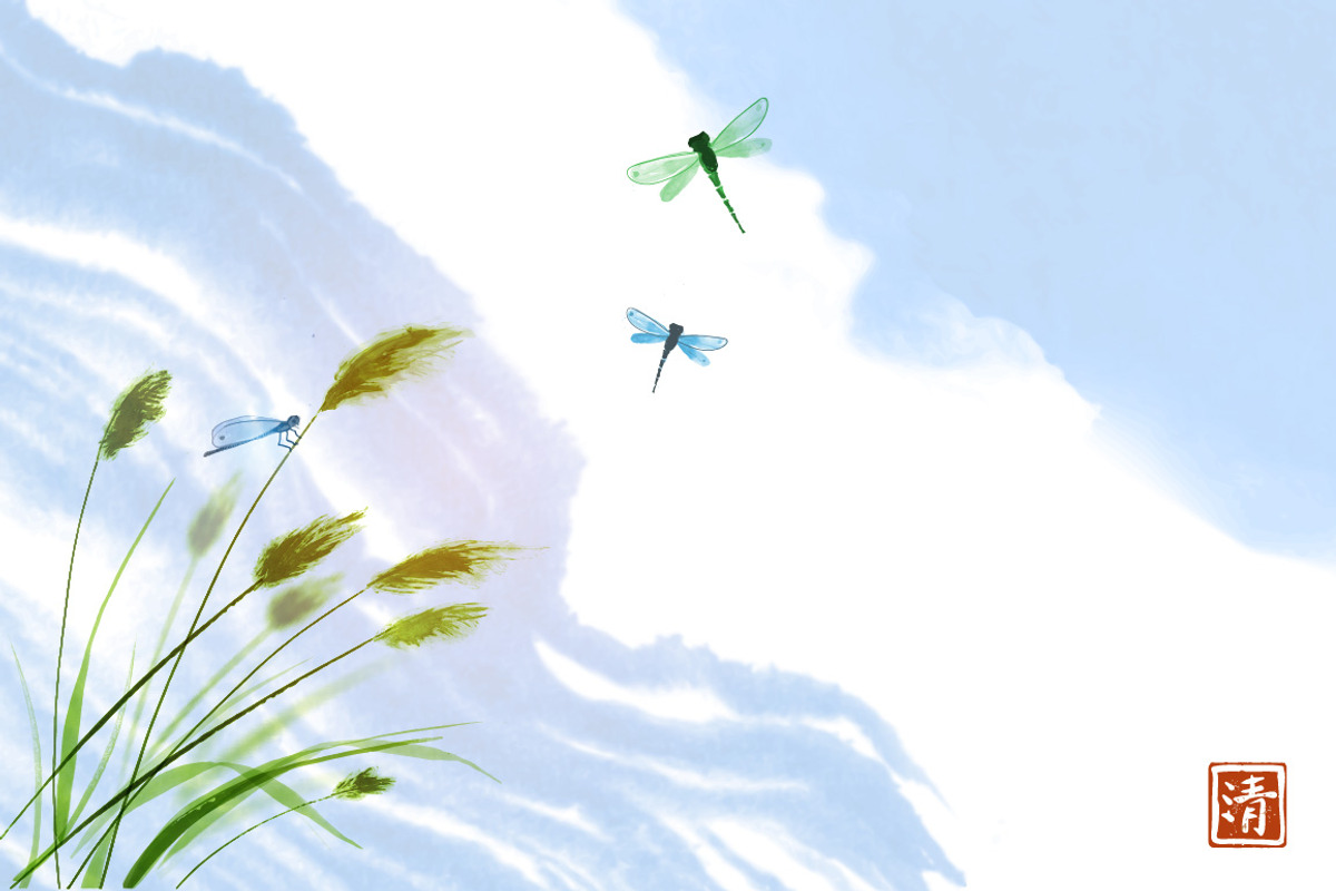 Japanese painting sumi-e. Flowers, a Decorative Illustration by Elina_Li (Photo 3 of 15)