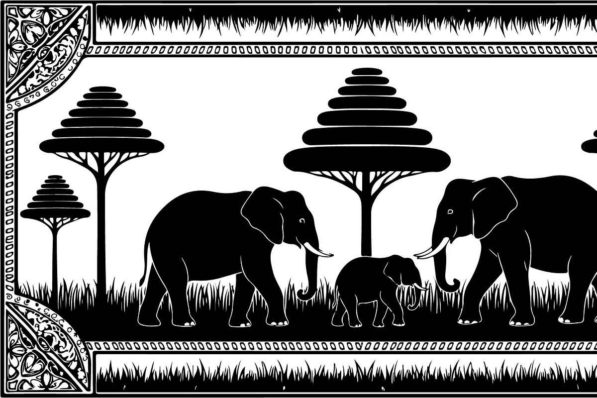 Wild Elephant Silhouette Set, an Illustration by jahid234 (Photo 13 of 21)