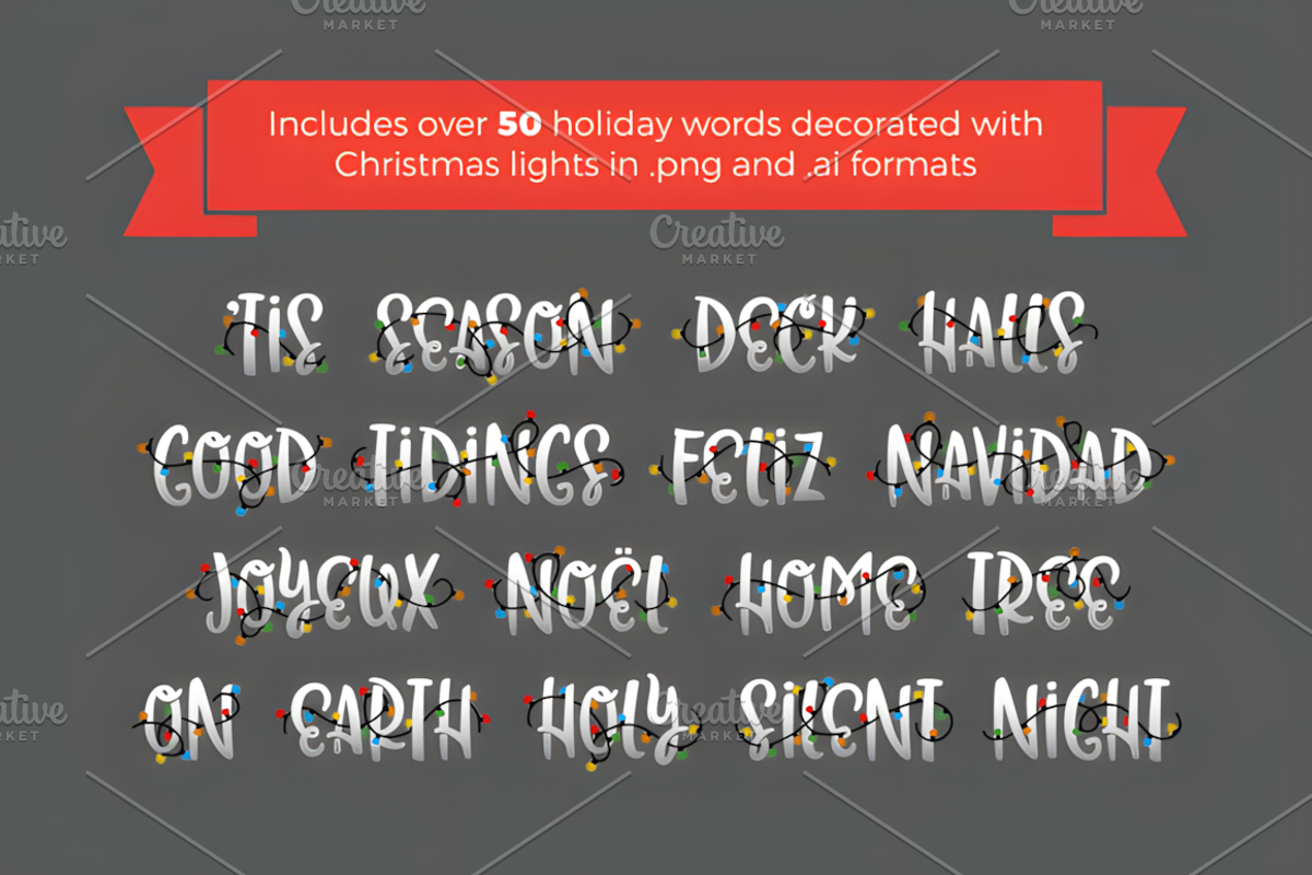 Christmas Lights Font, a Script Font by Coco Bloom (Photo 7 of 7)