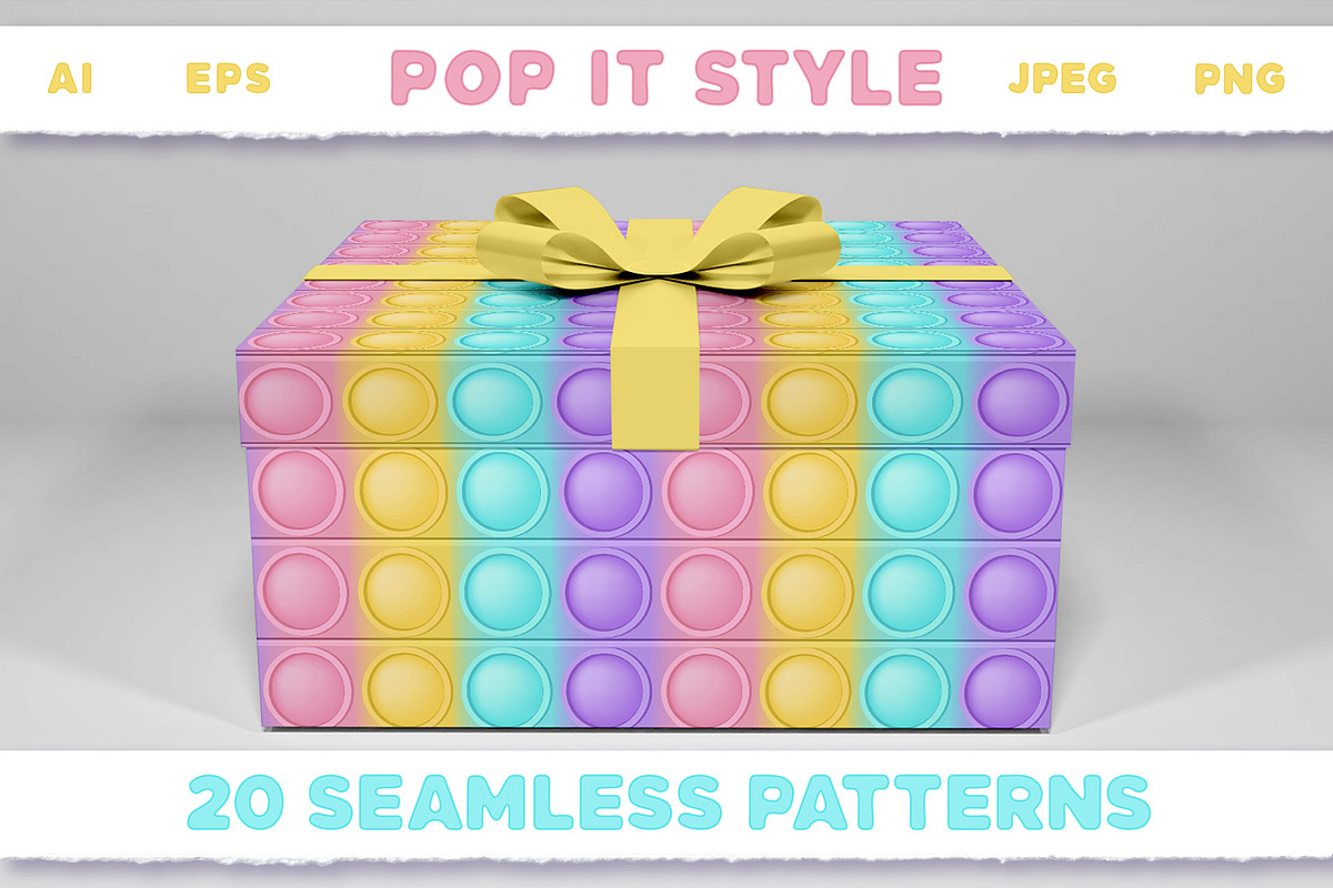 Pop it Fidget Toy Pastel Pattern set, a Pattern Graphic by VectoriyA (Photo 8 of 8)