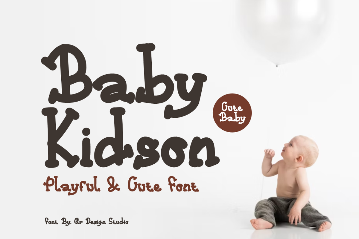 Baby Kidson - Funny Font, a Serif Font by QR Design Studio (Photo 1 of 7)