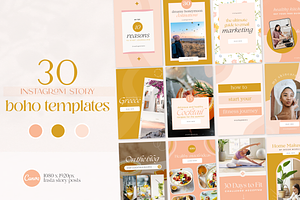 Boho Instagram Story Canva Templates