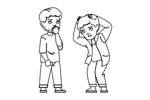 person worried kid boy vector, a Person Illustration by pikepicture