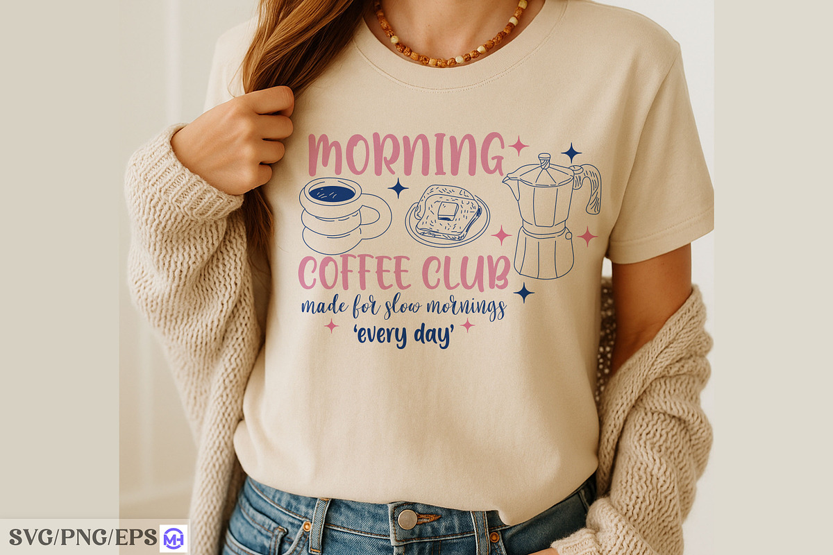 Morning Coffee Club Hand-drawn SVG, a Graphic by mh_arif (Photo 2 of 4)
