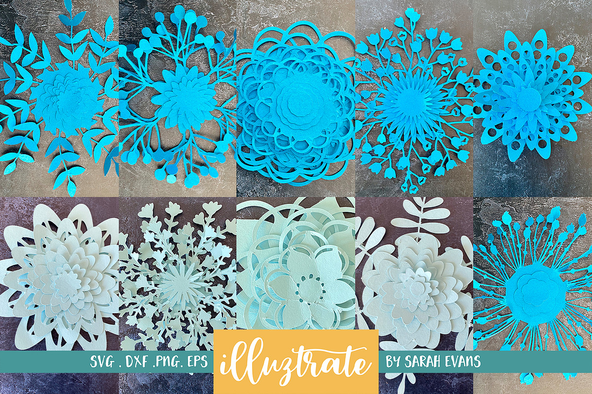 Paper Cutting Flowers SVG Bundle, an Illustration by illuztrate (Photo 1 of 11)