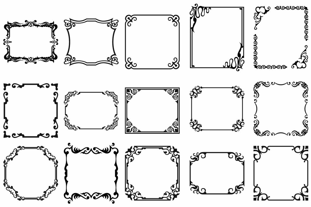 Vintage frames, a Pattern Graphic by LineworkStock