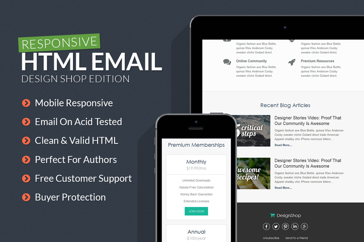 Design Shop Responsive Email, a HTML Template by Creativenauts