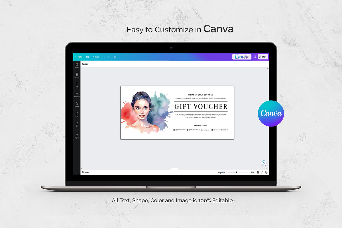 Gift Certificate, a Stationery Template by DesignDevisers (Photo 5 of 6)