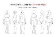 Maternity Fashion Croquis Templates, a Person Illustration by Shorena Fashion Draws (Thumbnail 3 of 12)