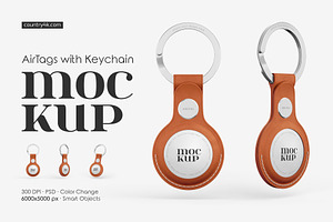 AirTags with Keychain Mockup Set, a Wearable Device Mockup by Country4k