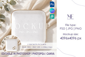 Jewelry Dish Trinket Tray Mockup