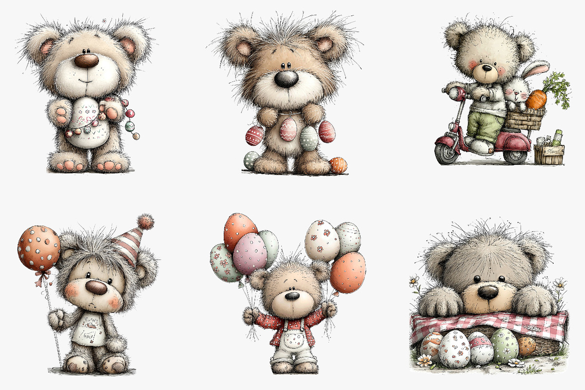 Whimsical easter teddy bear clipart, an Illustration by CreationArt (Photo 5 of 5)