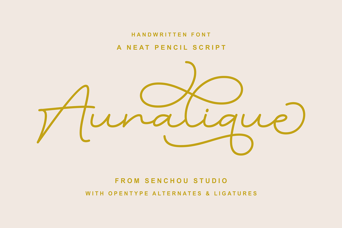 Auralique, a Script Font by Creative Keelik (Photo 11 of 11)