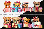 Bear Cub Clipart Gift, a Graphic by Artnoy (Thumbnail 2 of 5)