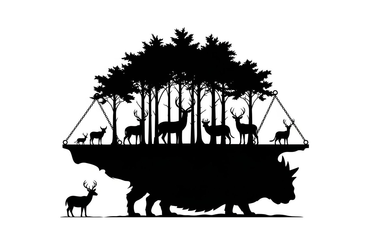 Wildlife Forest Silhouette Vector Bu, an Illustration by Designs_River (Photo 51 of 51)