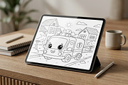 55 Emergency Vehicle Coloring Pages, a Transportation Illustration by ikarifq shop (Thumbnail 5 of 5)