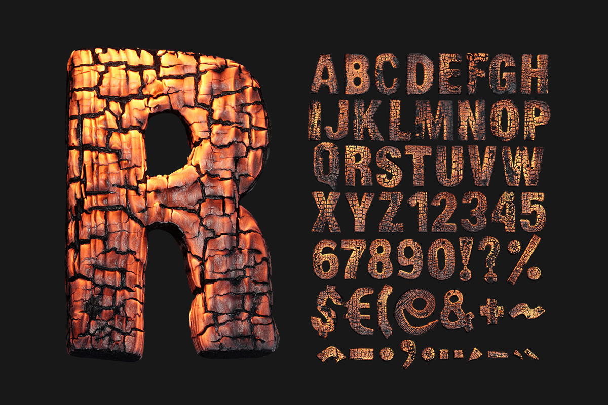 Burning Wood Font, a Font by Handmadefont (Photo 2 of 8)