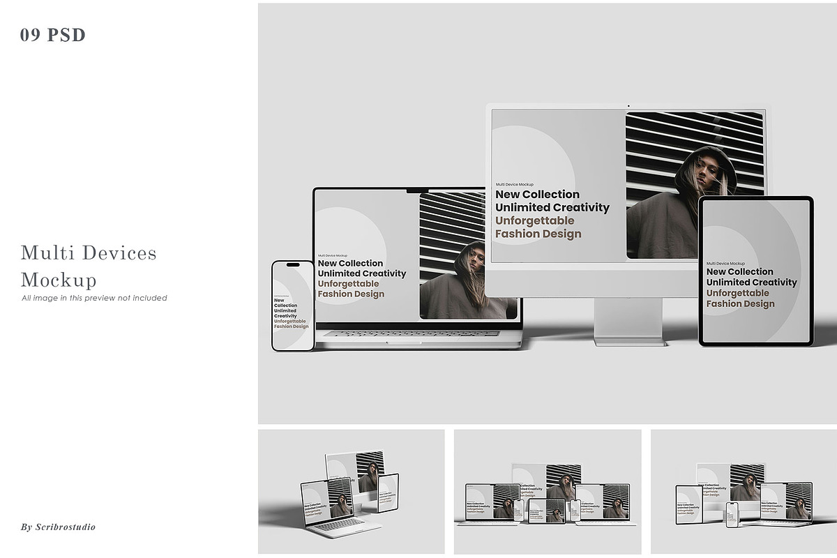 Multi Devices Mockup, a Device Mockup by scribrostudio (Photo 1 of 10)
