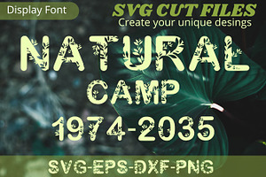 Natural Camp Font, SVG font cut file