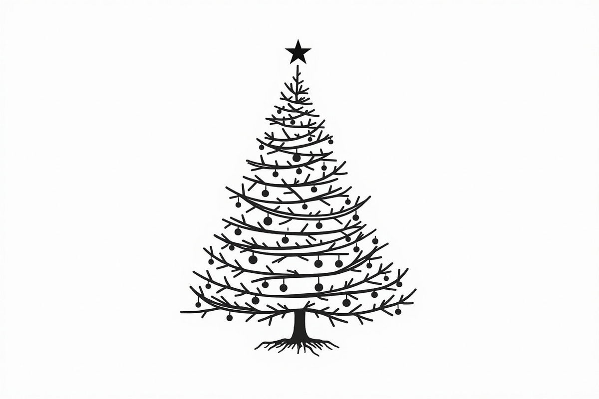 Festive Christmas Tree Silhouette Bu, an Illustration by Artivon (Photo 13 of 21)