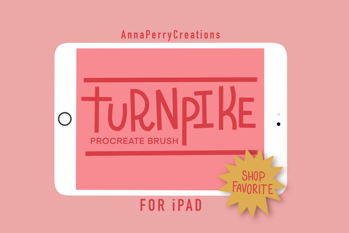 Turnpike Squared Procreate Brush, a Brush Add-On by Anna Perry Creations (Photo 1 of 3)