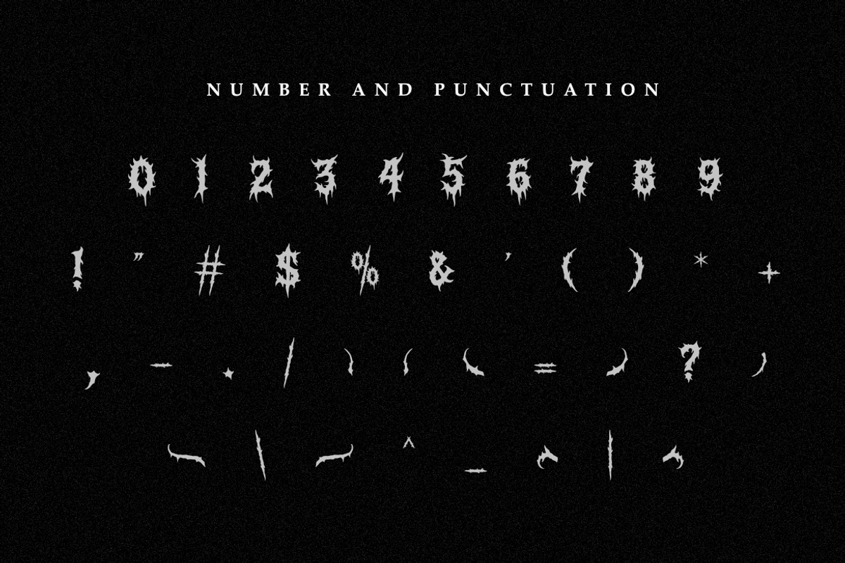 Broken Memories | Brutal Death Metal, a Symbol Font by Masyafi Studio (Photo 2 of 8)
