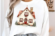 Watercolor Christmas Houses Clipart, an Illustration by SinaCreation (Thumbnail 5 of 7)
