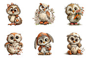 Whimsical Easter Owl Clipart, an Illustration by CreationArt (Thumbnail 3 of 7)