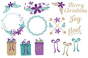 Teal & Purple Christmas Wreaths, an Illustration by Amanda Ilkov (Thumbnail 3 of 5)