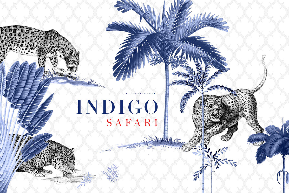 Indigo Safari Luxury Print Designs, a Pattern Graphic by TSTUDIO (Photo 1 of 11)