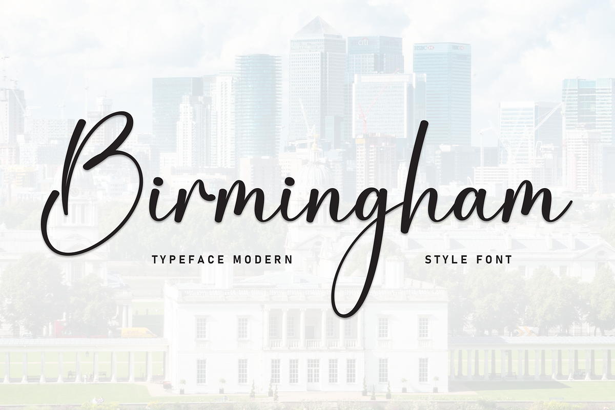 Birmingham | Script Font, a Handwritten Font by Scratchones (Photo 1 of 8)