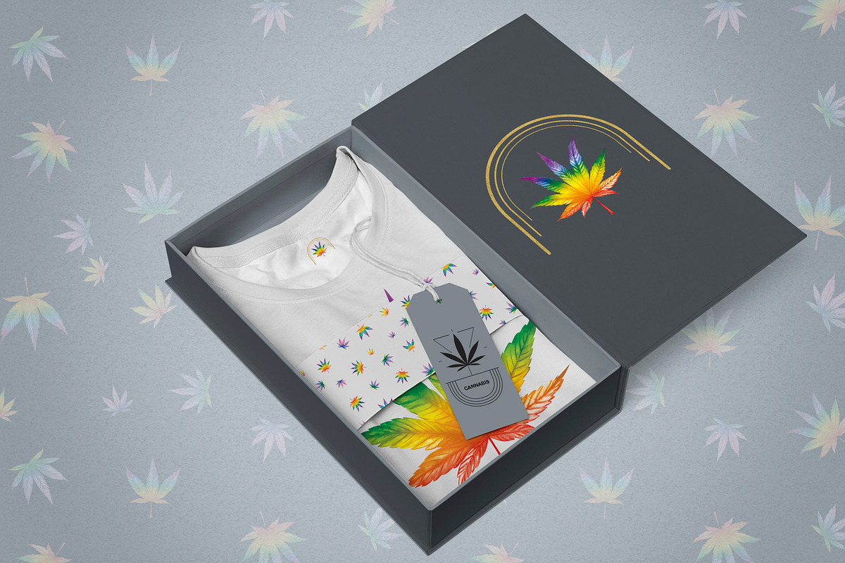 RAINBOW CANNABIS, a Decorative Illustration by Elena_Sedova (Photo 9 of 12)