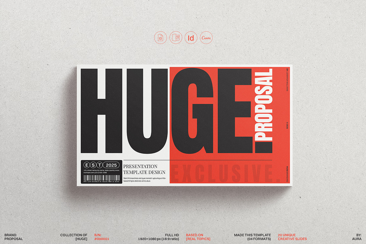 HUGE | Brand Proposal Template, a Presentation Template by ArtisanaAura (Photo 10 of 11)